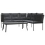 Garden sofa with black steel frame and textilene cushions by , Garden sets - Ref: Foro24-3283745, Price: 374,77 €, Discount: %