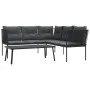Garden sofa with black steel frame and textilene cushions by , Garden sets - Ref: Foro24-3283745, Price: 369,18 €, Discount: %
