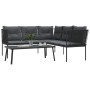 Garden sofa with black steel frame and textilene cushions by , Garden sets - Ref: Foro24-3283745, Price: 374,77 €, Discount: %