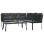 Garden sofa with black steel frame and textilene cushions by , Garden sets - Ref: Foro24-3283745, Price: 369,18 €, Discount: %