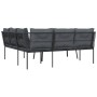 Garden sofa with black steel frame and textilene cushions by , Garden sets - Ref: Foro24-3283745, Price: 374,77 €, Discount: %