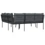 Garden sofa with black steel frame and textilene cushions by , Garden sets - Ref: Foro24-3283745, Price: 369,18 €, Discount: %