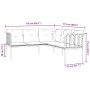 Garden sofa with black steel frame and textilene cushions by , Garden sets - Ref: Foro24-3283745, Price: 374,77 €, Discount: %