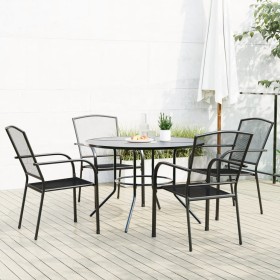 Stapelbare Gartenstühle, 5-teilig, aus Stahl mit grauer Pulverbeschichtung. von , Gartensets - Ref: Foro24-3283758, Preis: 35...