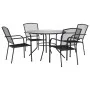 Stackable garden chairs, set of 5, made of steel with a gray powder coating. by , Garden sets - Ref: Foro24-3283758, Price: 3...