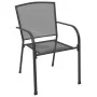 Stackable garden chairs, set of 5, made of steel with a gray powder coating. by , Garden sets - Ref: Foro24-3283758, Price: 3...