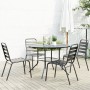 Stapelbare Gartenstühle, 5-teilig, aus Stahl mit grauer Pulverbeschichtung. von , Gartensets - Ref: Foro24-3283766, Preis: 34...