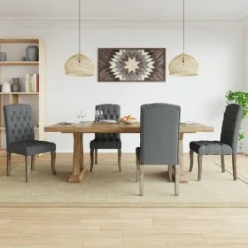 Esszimmerstühle, 4 Stück, Stoff mit grauer Leinenoptik. von , Essstühle - Ref: Foro24-3309173, Preis: 499,09 €, Rabatt: %