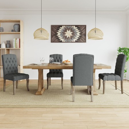 Esszimmerstühle, 4 Stück, Stoff mit grauer Leinenoptik. von , Essstühle - Ref: Foro24-3309173, Preis: 506,87 €, Rabatt: %