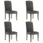 Dining chairs, set of 4, fabric with a gray linen-like appearance. by , dining chairs - Ref: Foro24-3309173, Price: 499,09 €,...