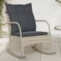 Silla mecedora de jardín con cojines ratán sintético gris claro de , Sillas de jardín - Ref: Foro24-369023, Precio: 97,91 €, ...