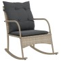 Garten Schaukelstuhl mit hellgrauen Polstern aus synthetischem Rattan von , Gartenstühle - Ref: Foro24-369023, Preis: 89,47 €...