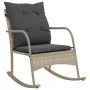 Silla mecedora de jardín con cojines ratán sintético gris claro de , Sillas de jardín - Ref: Foro24-369023, Precio: 97,91 €, ...