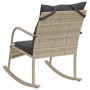 Garten Schaukelstuhl mit hellgrauen Polstern aus synthetischem Rattan von , Gartenstühle - Ref: Foro24-369023, Preis: 89,47 €...