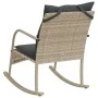 Silla mecedora de jardín con cojines ratán sintético gris claro de , Sillas de jardín - Ref: Foro24-369023, Precio: 97,91 €, ...