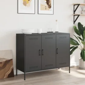Cold-rolled black steel sideboard 100.5x39x79 cm by , Sideboards - Ref: Foro24-843024, Price: 182,82 €, Discount: %
