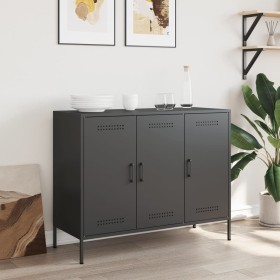 Kaltgewalzter schwarzer Stahlschrank 100,5x39x79 cm von , Sideboards - Ref: Foro24-843024, Preis: 185,61 €, Rabatt: %