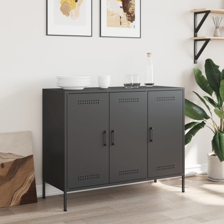 Cold-rolled black steel sideboard 100.5x39x79 cm by , Sideboards - Ref: Foro24-843024, Price: 185,52 €, Discount: %
