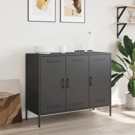 Cold-rolled black steel sideboard 100.5x39x79 cm by , Sideboards - Ref: Foro24-843024, Price: 182,82 €, Discount: %