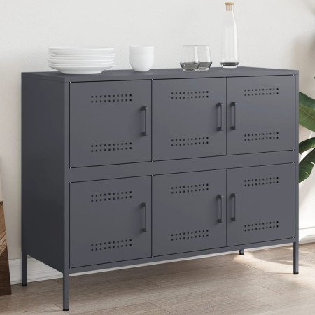 Kaltgewalzter Stahlschrank in Anthrazitgrau 100,5x39x79 cm von , Sideboards - Ref: Foro24-843098, Preis: 178,46 €, Rabatt: %