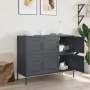 Cold-rolled anthracite gray laminated steel sideboard 100.5x39x79 cm by , Sideboards - Ref: Foro24-843098, Price: 168,92 €, D...