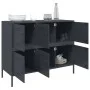 Cold-rolled anthracite gray laminated steel sideboard 100.5x39x79 cm by , Sideboards - Ref: Foro24-843098, Price: 168,92 €, D...