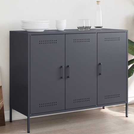 Cold-rolled anthracite gray laminated steel sideboard 100.5x39x79 cm by , Sideboards - Ref: Foro24-843026, Price: 200,78 €, D...