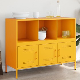 Cold-rolled steel sideboard in yellow, 100.5x39x79 cm by , Sideboards - Ref: Foro24-843093, Price: 155,17 €, Discount: %