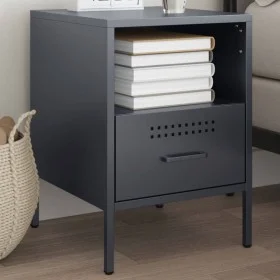 Nachttisch aus kaltgewalztem Stahl in Anthrazit 36x39x50,5 cm von , Nachttische - Ref: Foro24-843058, Preis: 70,72 €, Rabatt: %