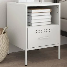 Cold-rolled steel white bedside table 36x39x50.5 cm by , Nightstands - Ref: Foro24-843064, Price: 61,70 €, Discount: %