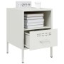 Mesita de noche de acero laminado en frío blanco 36x39x50,5 cm de , Mesitas de noche - Ref: Foro24-843064, Precio: 62,39 €