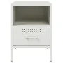 Mesita de noche de acero laminado en frío blanco 36x39x50,5 cm de , Mesitas de noche - Ref: Foro24-843064, Precio: 61,66 €, D...