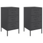 Nachttische, 2 Stück, kaltgewalzter Stahl, schwarz, 36x39x68 cm. von , Nachttische - Ref: Foro24-843079, Preis: 160,97 €, Rab...