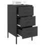 Bedside tables 2 units cold-rolled steel black 36x39x68 cm by , Nightstands - Ref: Foro24-843079, Price: 135,34 €, Discount: %