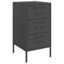 Bedside tables 2 units cold-rolled steel black 36x39x68 cm by , Nightstands - Ref: Foro24-843079, Price: 135,34 €, Discount: %