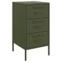 Bedside tables 2 units, olive green laminated steel, 36x39x68 cm by , Nightstands - Ref: Foro24-843087, Price: 142,74 €, Disc...