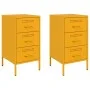 Bedside tables 2 units yellow laminated steel 36x39x68 cm by , Nightstands - Ref: Foro24-843085, Price: 167,90 €, Discount: %