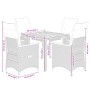 Gartentisch und Stühle 5-teilig mit schwarzen Kissen aus synthetischem Rattan von , Gartensets - Ref: Foro24-3276960, Preis: ...