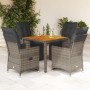 Gartentisch und Stühle 5-teilig und Kissen aus grauem Kunststoff-Rattan von , Gartensets - Ref: Foro24-3276886, Preis: 583,93...