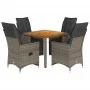 Garden table and 5-piece chair set with gray synthetic rattan cushions. by , Garden sets - Ref: Foro24-3276886, Price: 601,29...