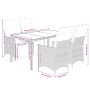 Garden table and 5-piece chair set with gray synthetic rattan cushions. by , Garden sets - Ref: Foro24-3276969, Price: 668,20...