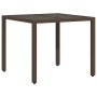 Garden table and 3-piece chair set with brown synthetic rattan cushions. by , Garden sets - Ref: Foro24-3276915, Price: 326,1...