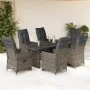 Mesita y sillas jardín 7 piezas y cojines ratán sintético gris de , Conjuntos de jardín - Ref: Foro24-3276899, Precio: 981,52...