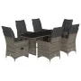 Gartentisch und Stühle 7-teilig und Kissen aus grauem Kunststoff-Rattan. von , Gartensets - Ref: Foro24-3276899, Preis: 895,9...
