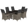 Gartentisch und Stühle 7-teilig und Kissen aus grauem Kunststoff-Rattan. von , Gartensets - Ref: Foro24-3276899, Preis: 896,3...