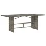 Garden table and 7-piece chairs set with gray synthetic rattan cushions. by , Garden sets - Ref: Foro24-3276899, Price: 990,2...