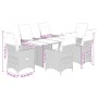 Garden table and 7-piece chairs set with gray synthetic rattan cushions. by , Garden sets - Ref: Foro24-3276899, Price: 895,8...