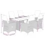 Garden table and 7-piece chairs set with gray synthetic rattan cushions. by , Garden sets - Ref: Foro24-3276899, Price: 990,2...