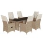 Garden table and chairs set 7 pieces with beige PE rattan cushions by , Garden sets - Ref: Foro24-3276943, Price: 970,08 €, D...