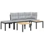 Gartenbankkissen 4-teilig, Stahl mit schwarzer Pulverbeschichtung. von , Gartensets - Ref: Foro24-3283640, Preis: 298,16 €, R...